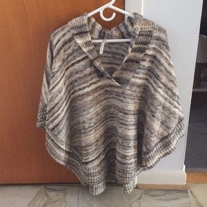 Neutral color poncho